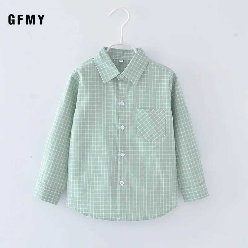 GFMY New Spring Children Shirts Fashion Plaid Turn-down Collar Flannel Fabric Boys Shirts For 3-10 Years Old Kids Wear Clothes X250806