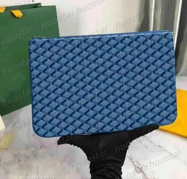 2025 Designer Man Women Clutch Bags 2 Size Zipper Purse Leather Handbags Mens Business Big Wallets Travelling Wash Pouch