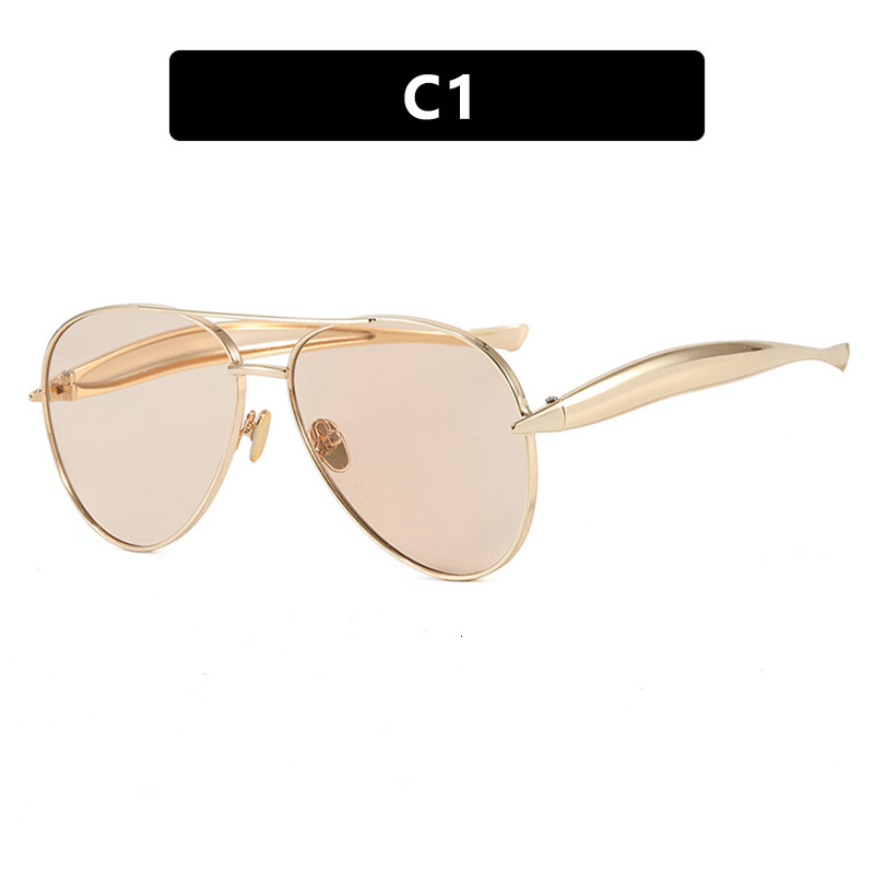 Free Shipping 2025 New Designer Sunglasses Metal Retro Plain Sunglasses High-end Feel Women Street Style Trendy Sunglasses