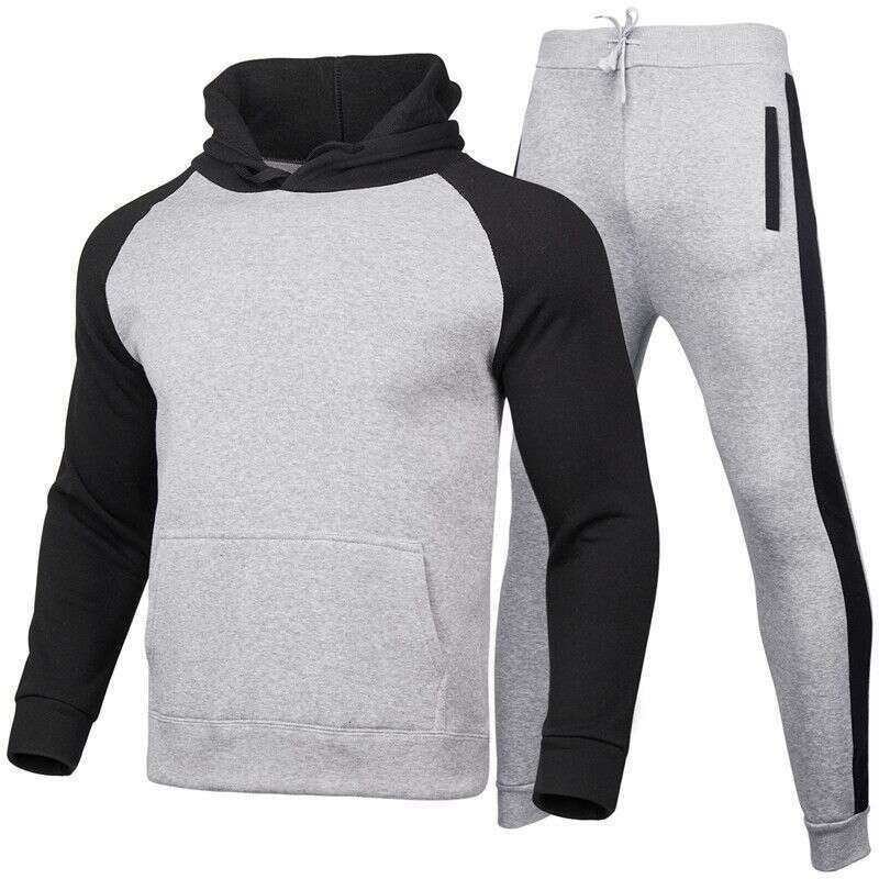 Designer Leisure High Quality Clothing New Color Matching Plus Veet Hooded Pullover Loose Trend Men's Raglan Sleeve Sports Sweater Suit