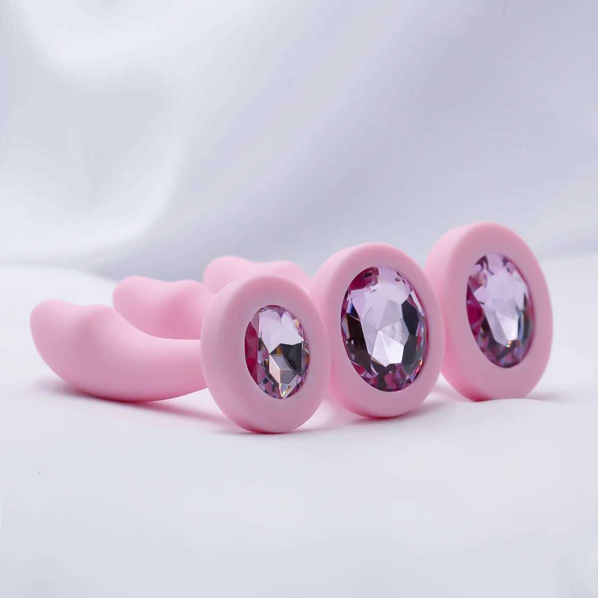 Silicone Anal Plug Gem Base Butt Plug Anal Masturbation Stimulator Anal Massage Dilatancy Toys G-spot Massage Adult Sex Toys XJ250806