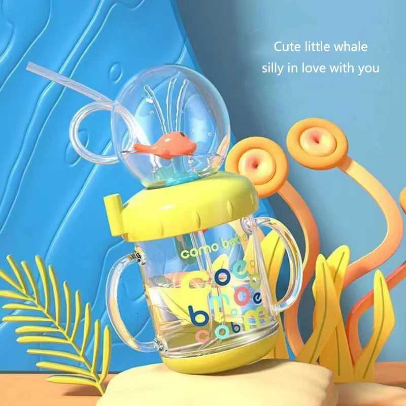 220ml ChildrenS Water Glass Whale Fun Spray Cup Baby Drinking Cup for 6-Year-Olds Kindergarten Home Drinking Cup X250806
