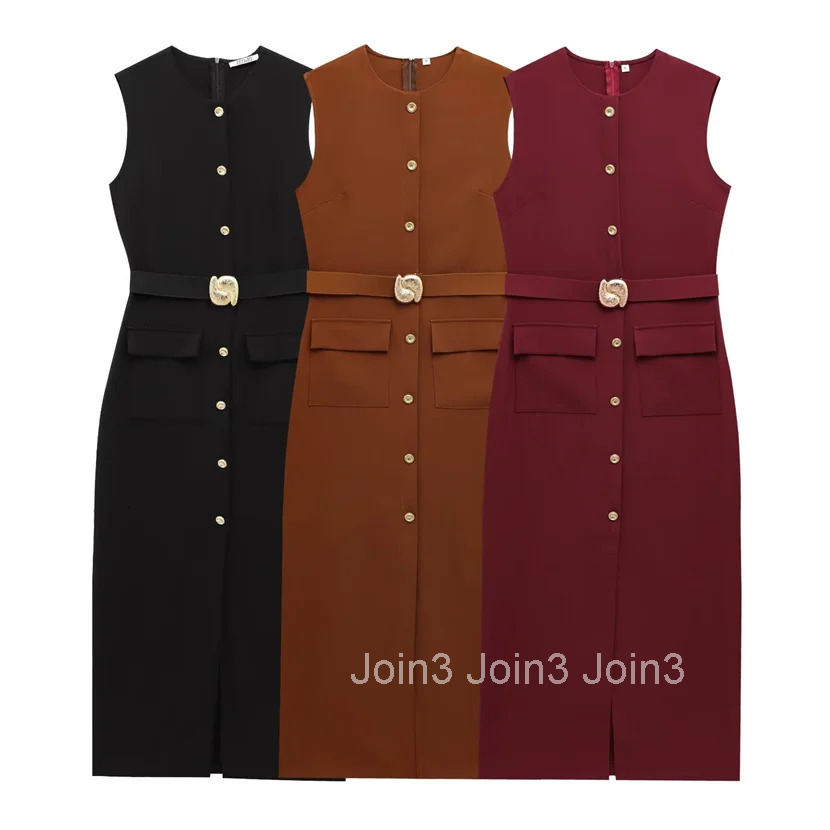 Womens Dress Black Long Dresses Spring Summer Button Up Sleeveless Sundress Vestidos Elegant Casual Womens Dresses