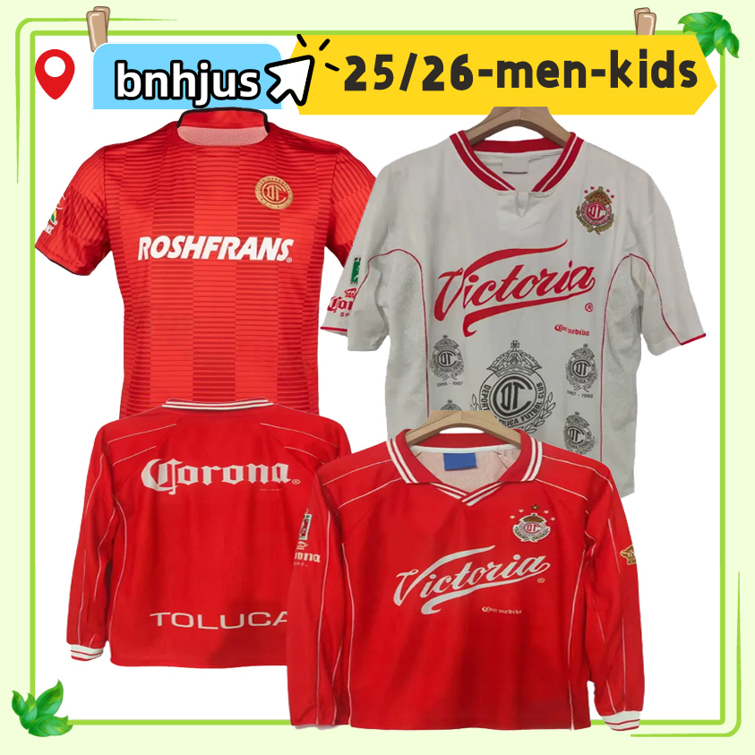 XXXL 4XL 25 26 Deportivo Toluca Soccer Jerseys Liga MX Retro 1999 01 2004 05 HELINHO MORALES PAULINHO 2025 2026 Player Version Men Football Shirts Uniforms Kids kits