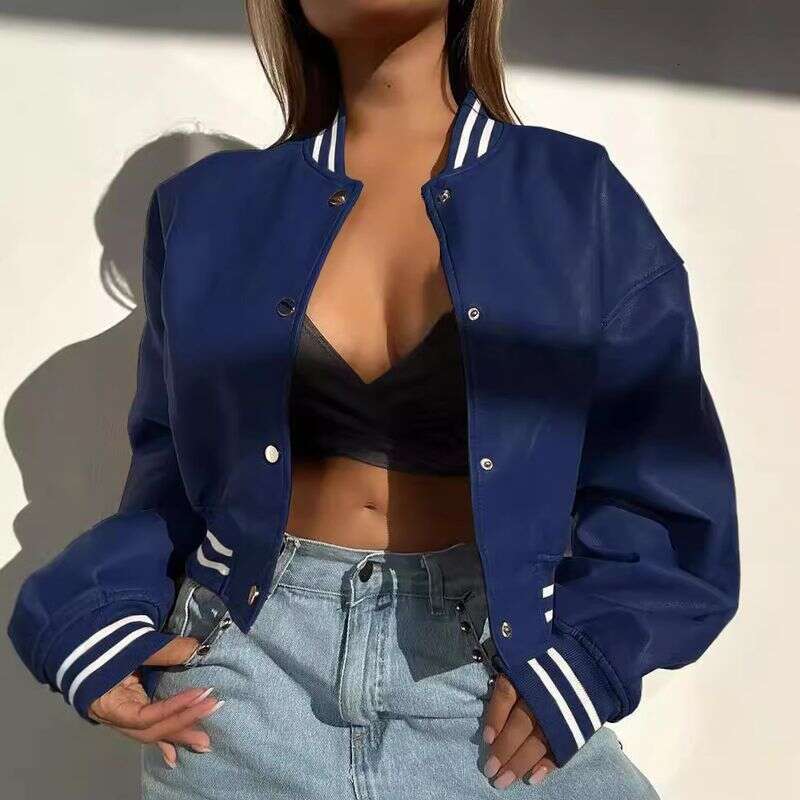 Clothing Autumn and Winter Women's New Long sleeved Motorcycle Fashion PU Leather Small Jacket