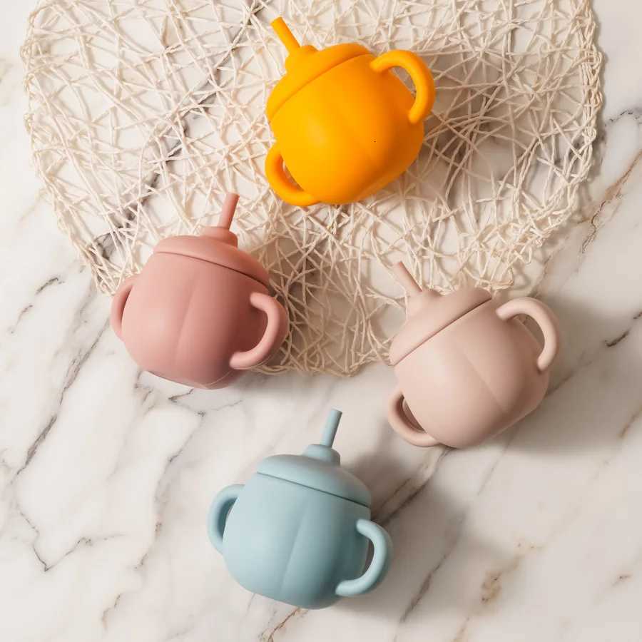 1PCS Baby Silicone Straw Cup BPA Free Portable Storage Snack Container Feeding Cup Kids Learning Drink Cup Water Bottle X250806
