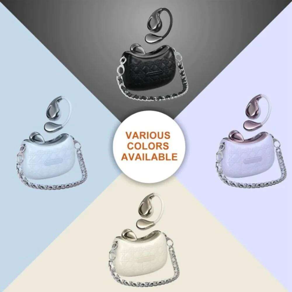 Designer brand ENC touch handbag style earphones waterproof noise reduction wireless bluetooth open wearable stereo earplugs