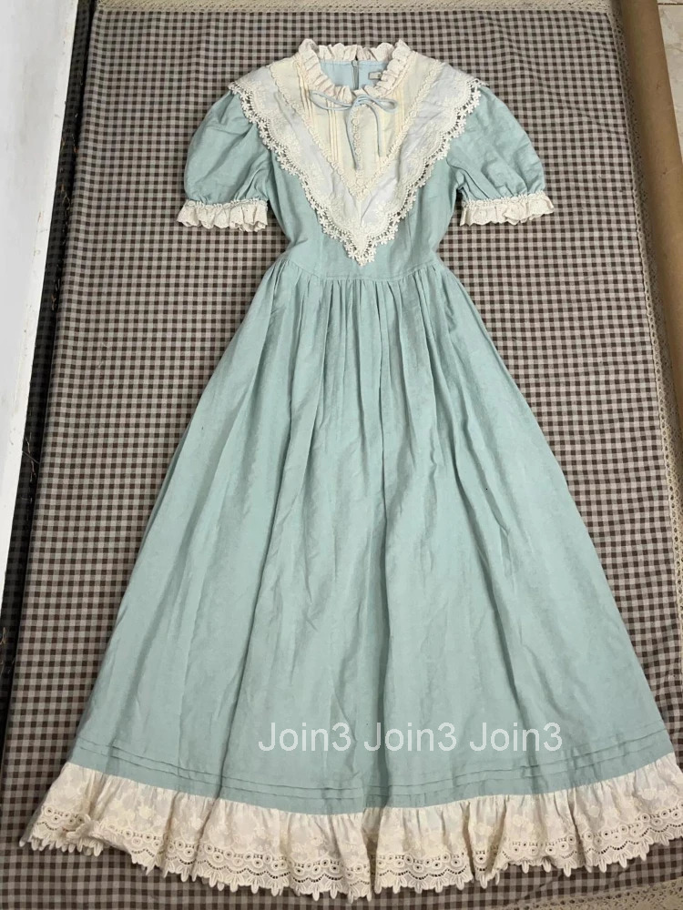 French Elegant Retro Sweet Hepburn Dress Women Aesthetic Lace Patchwork Slim Dress Summer New Fashion Vintage Gothic Outfit