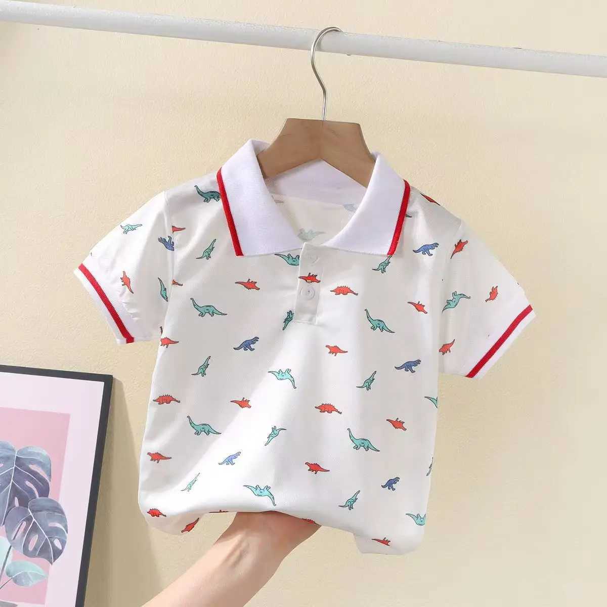 2025 Summer Boys New Childrens T-shirt Boys Short Sleeve Polo Shirt Casual Top for Small and Medium-sized Children X250806