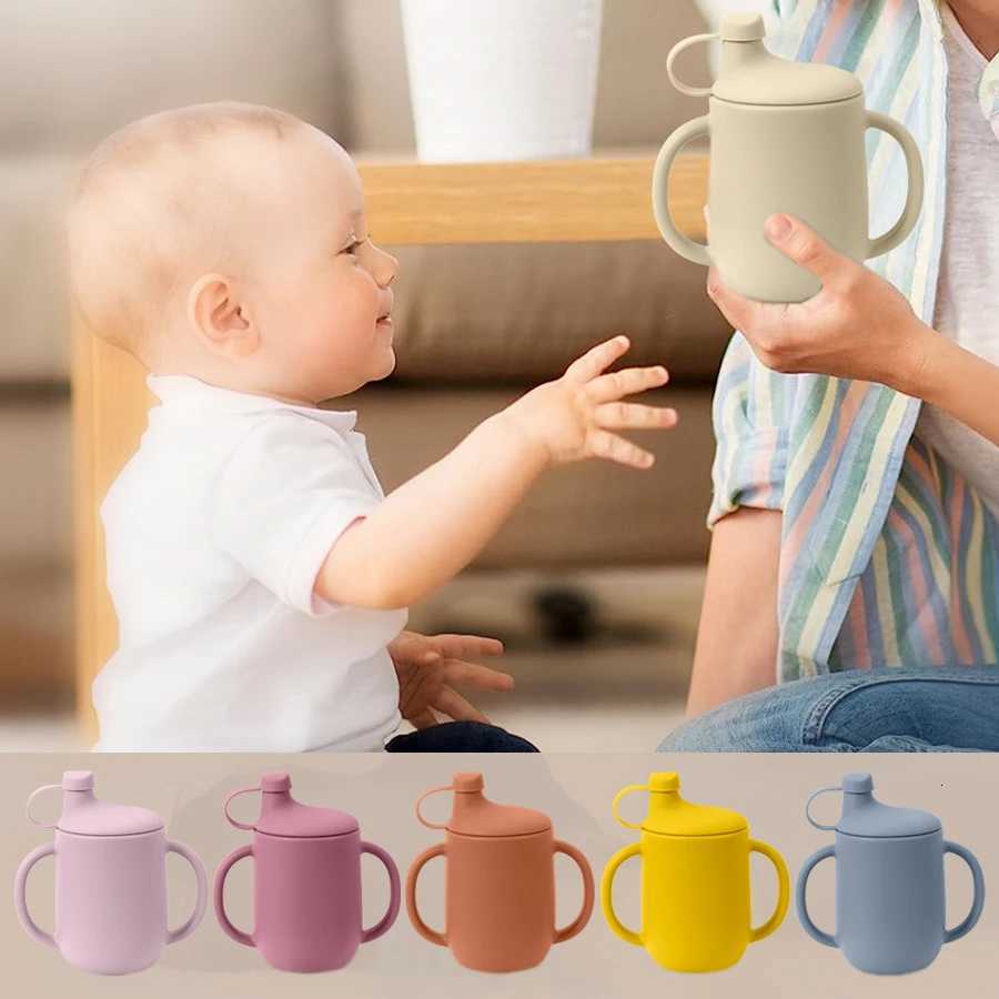 New Mother Kids Baby Silicone Cups With Lid Portable Learning Drinking cup Childrens Water Bottle Baby Items Free Shipping X250806