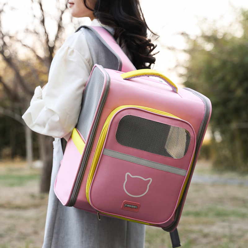 Large size cat and dog backpack, soft edged cat bag, animal harness, travel dog harness as fabric pet home toy