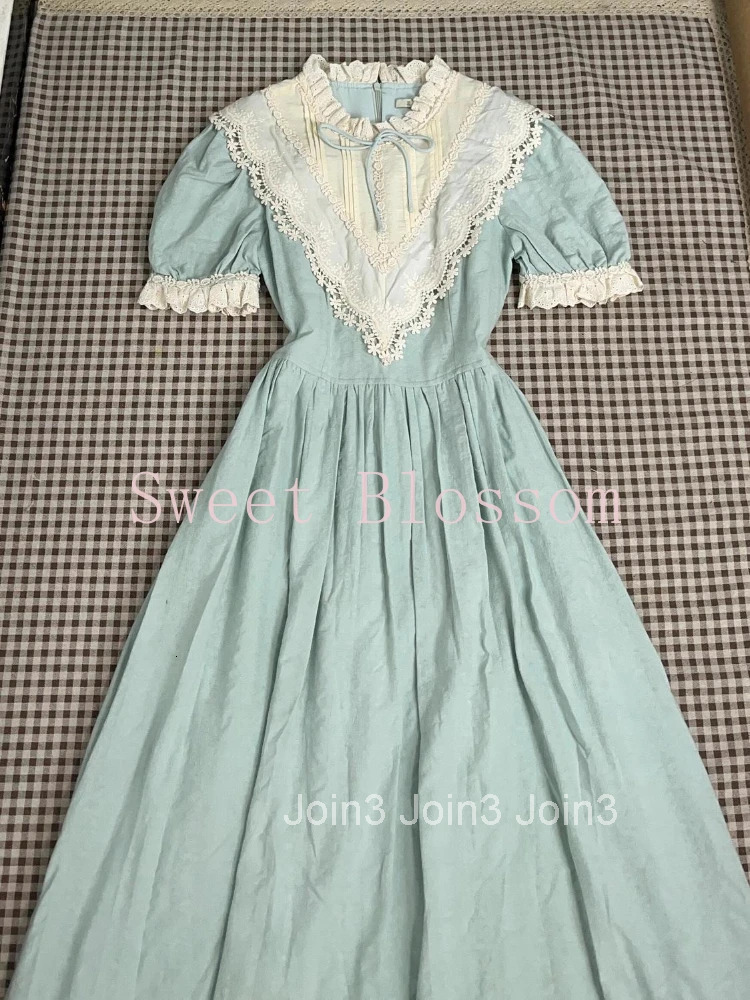 French Elegant Retro Sweet Hepburn Dress Women Aesthetic Lace Patchwork Slim Dress Summer New Fashion Vintage Gothic Outfit