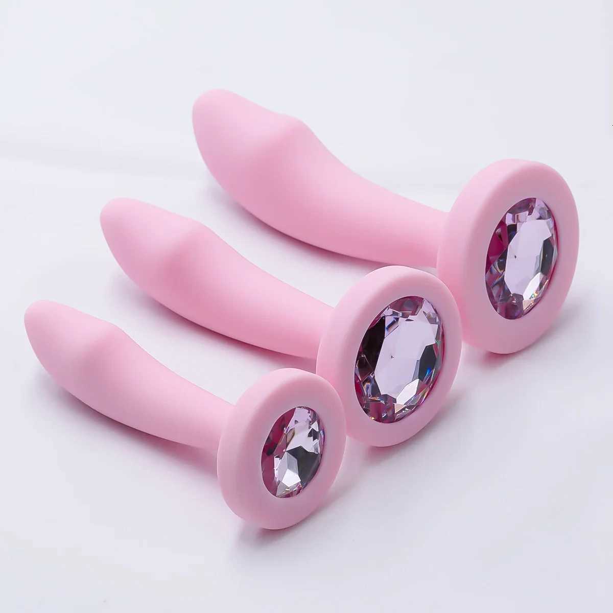 Silicone Anal Plug Gem Base Butt Plug Anal Masturbation Stimulator Anal Massage Dilatancy Toys G-spot Massage Adult Sex Toys XJ250806