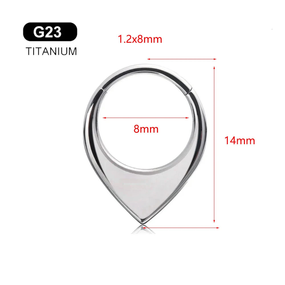 G23 Bee Septum Nose Ring Piercing Body Jewelry 16G Moon Segment Snake Clicker Helix Ear Cartilage Heart Daith Hoop 250805