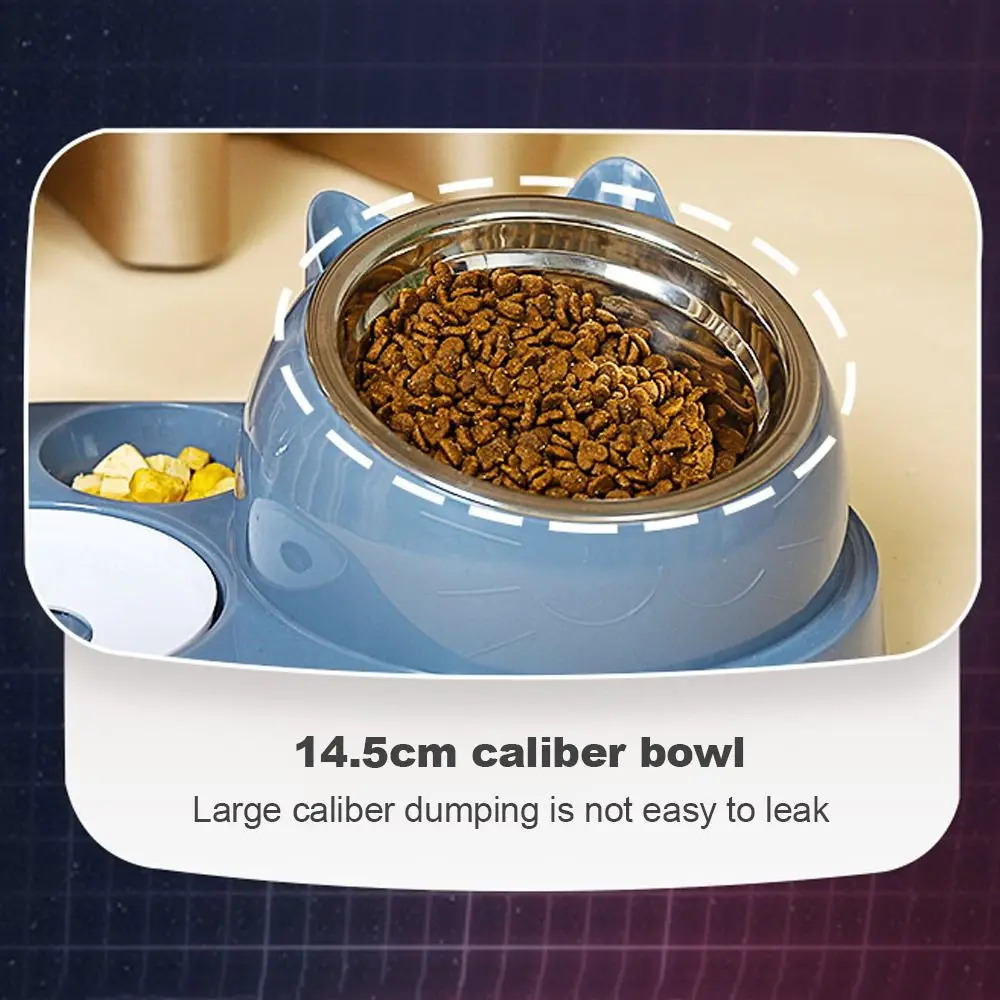 2-in-1 Cat Bowl Water Dispenser Automatic Water Storage Pet Dog Cat Food Bowl Food Container with Waterer Pet Waterer Feeder 250805