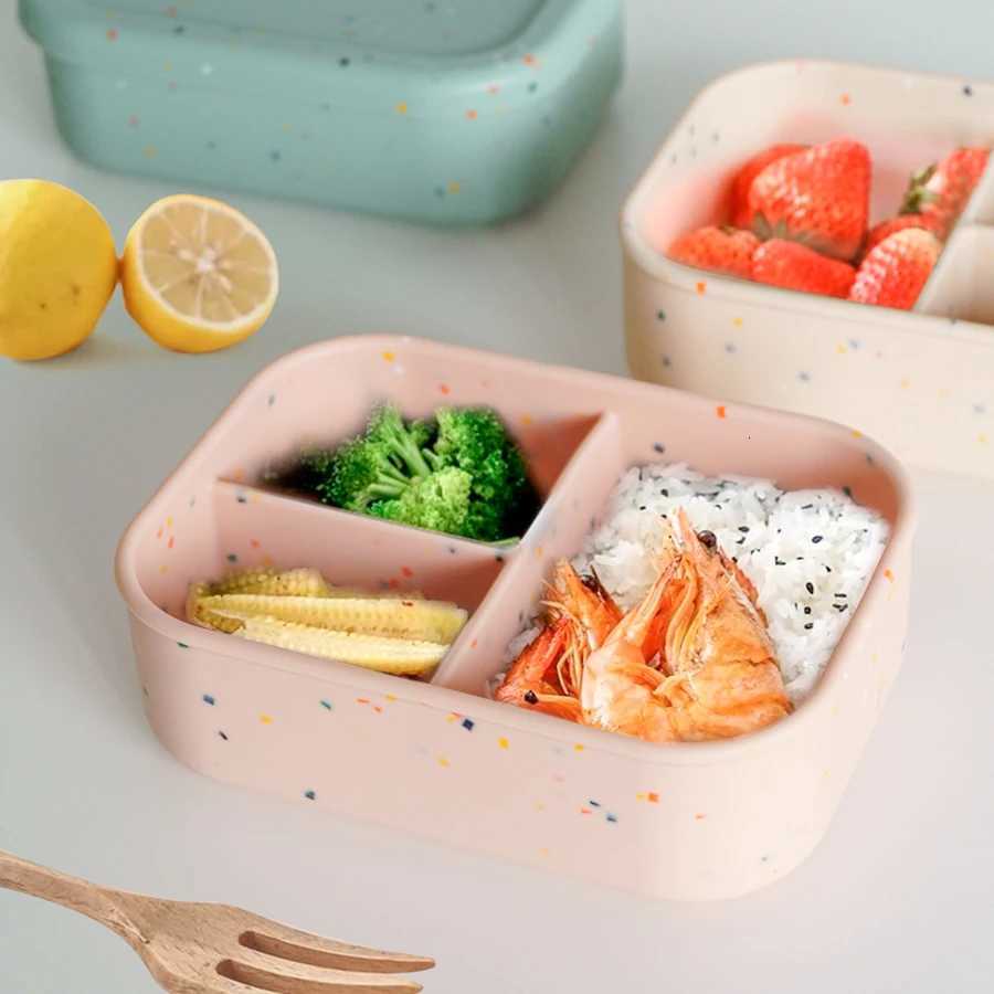 1PCS Microwave Lunch Box Silicone Bowl Dinnerware Food Storage Container Children School Office Portable Baby Feeding Bento Box X250806