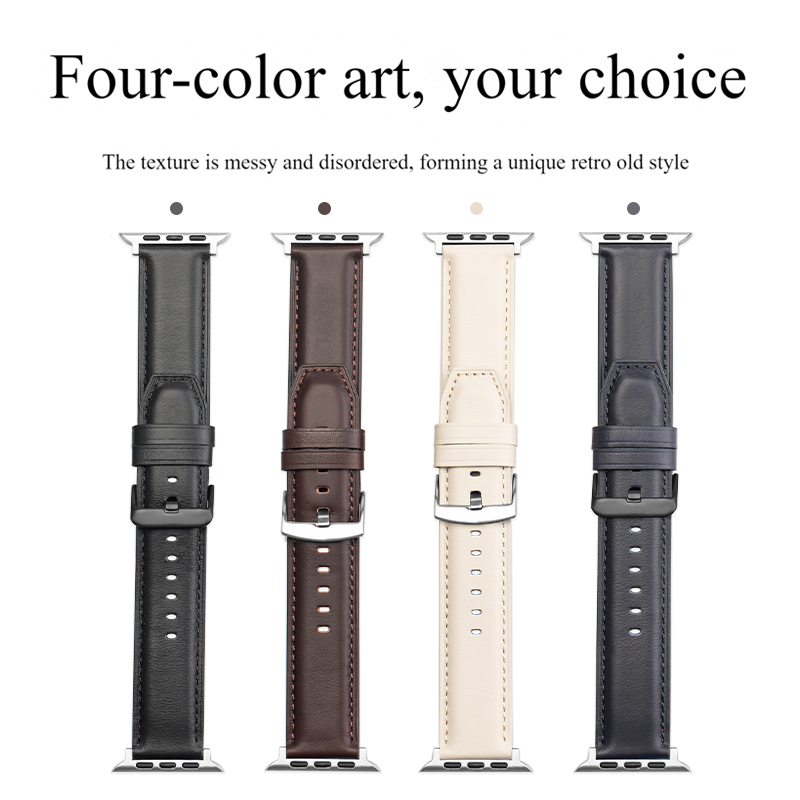 Durable Waterproof Leather Wristband for Watches Adjust-to-Fit Style Available Genuine leather is more durable - VWB100
