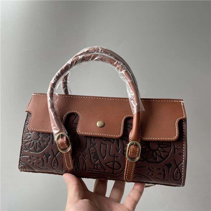 Designer Bag Tote Shoulder Bag New Crazy Horse Leather Handbag Crossbody Women S Embossed Large Capacity Versatile Trendy