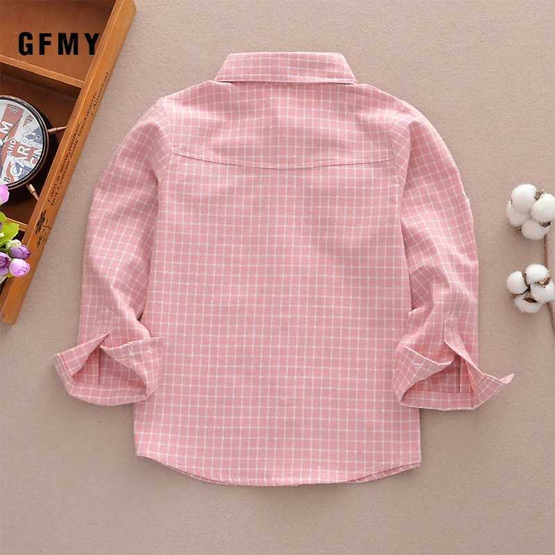 GFMY New Spring Children Shirts Fashion Plaid Turn-down Collar Flannel Fabric Boys Shirts For 3-10 Years Old Kids Wear Clothes X250806