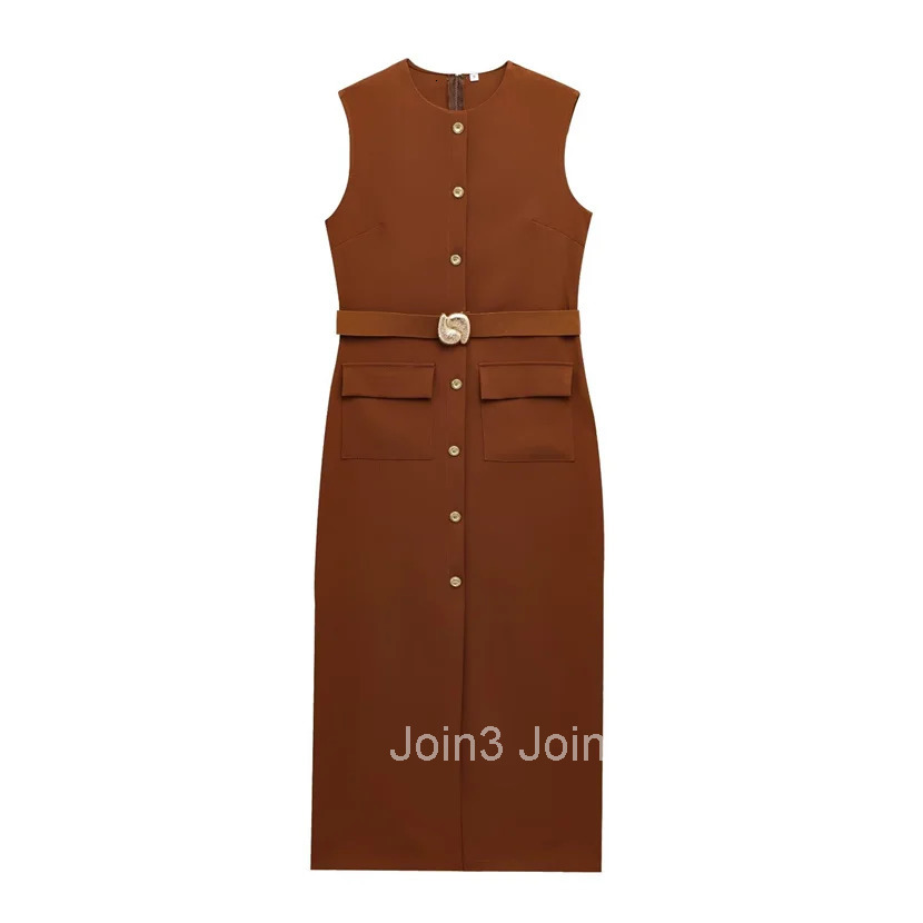 Womens Dress Black Long Dresses Spring Summer Button Up Sleeveless Sundress Vestidos Elegant Casual Womens Dresses