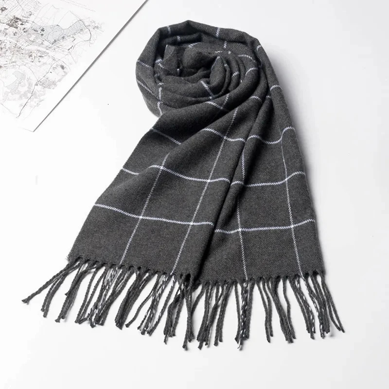 Winter Men Scarf Keep Warm Cashmere Scarves Casual er Pashmina Neckerchief Tassel Business Shawl Wrap 250806