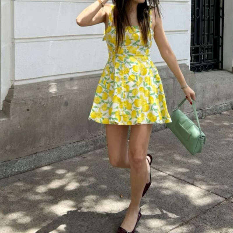 Summer New Fashion Elegant Casual Vacation Printed Dress Women's Wear B5