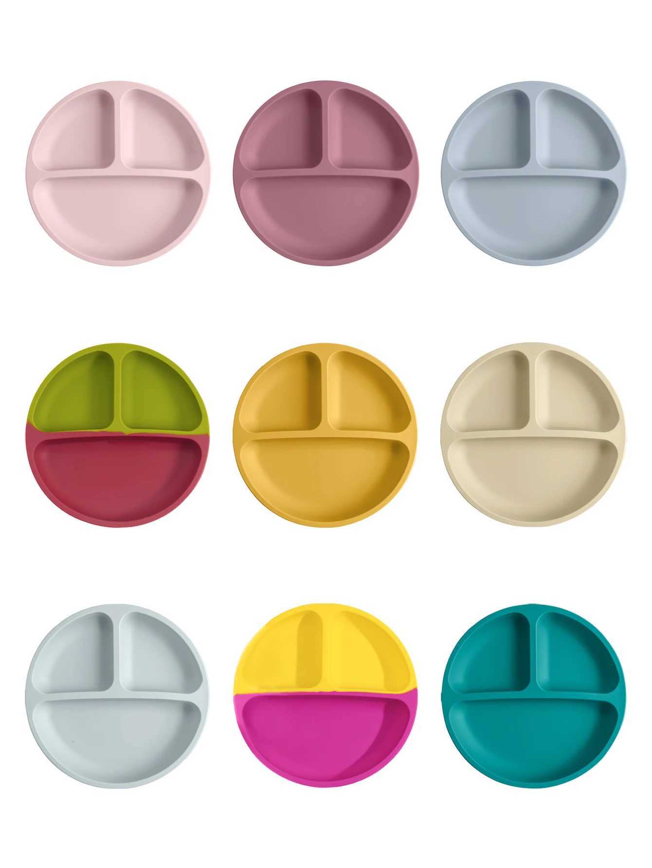 1PCS Color Kids Baby Sucker Silicone Dishes Plate Good Grade Dining Plate Feeding Bowl Toddle Training Tableware Baby Stuff X250806