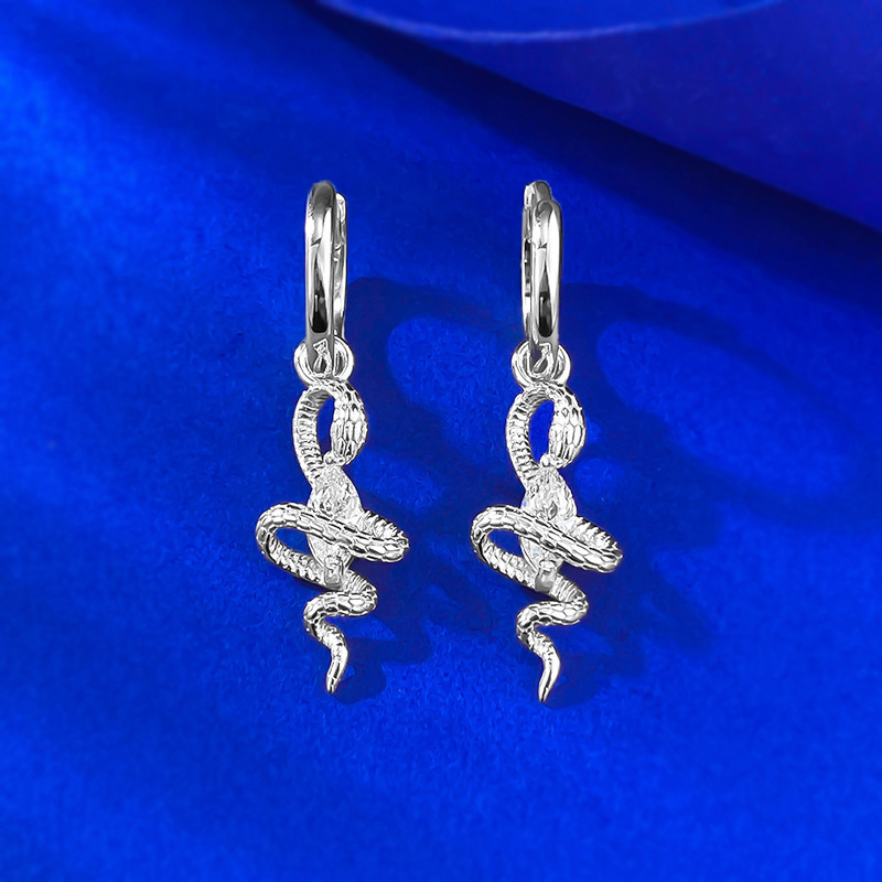 Hui Zhi Wing Jewelry New S Sier Snake Wrapped Horse Eye Earrings Light High-End Feel Ear Accessories