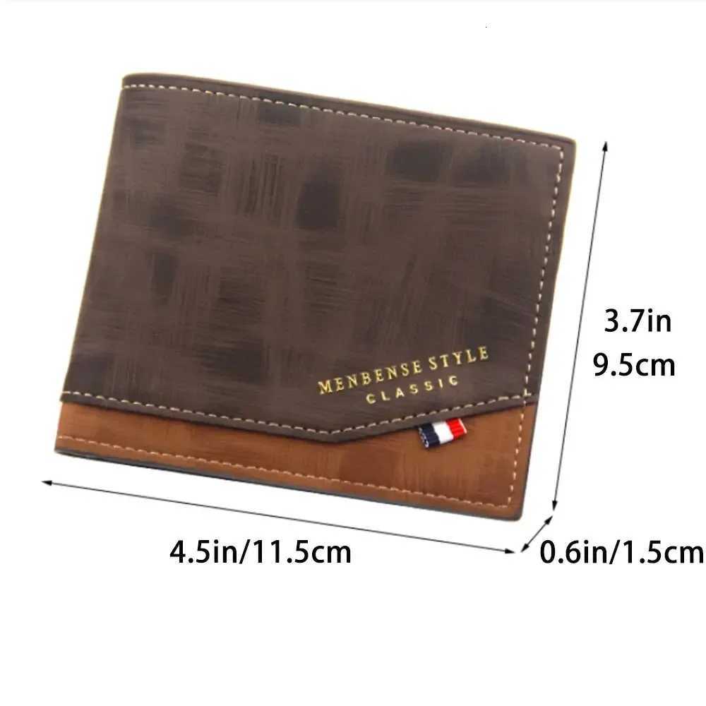 Mens Short Wallets Frosted Large Capacity Leather Wallet Multi-Slot Coin Pocket Photo Holder Small Mens Purses Mens WalletXJ250806