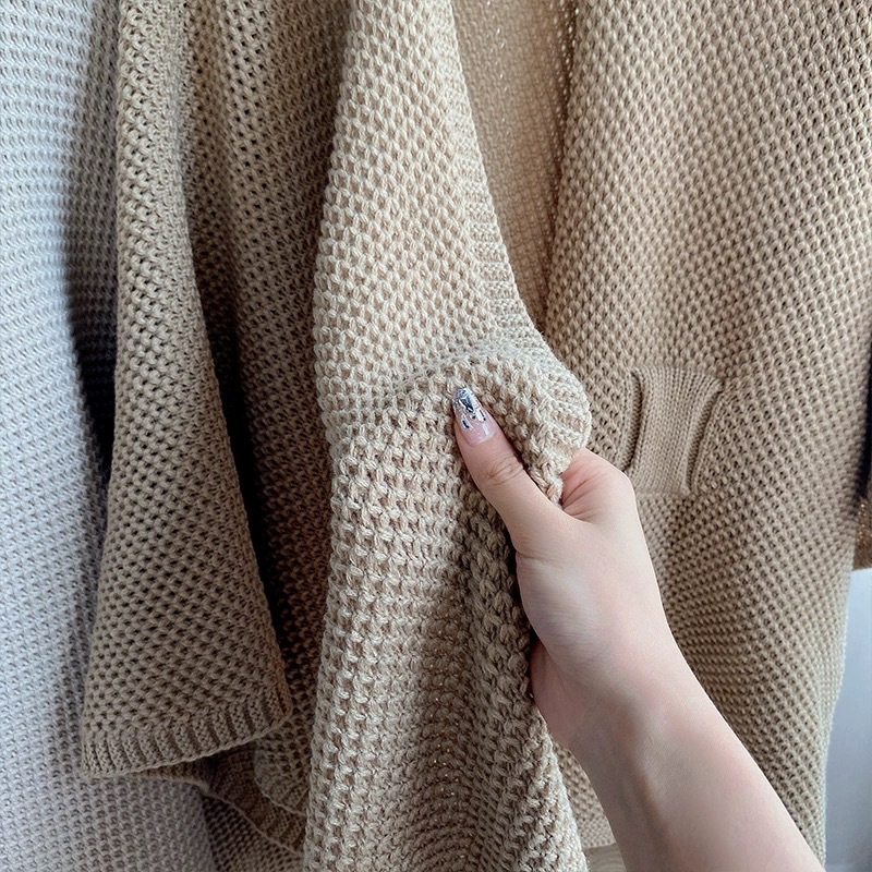 K1603 Knitted shawl spring and summer outer wear warm neck air-conditioned room scarf women thickened office shoulder cape cardigan