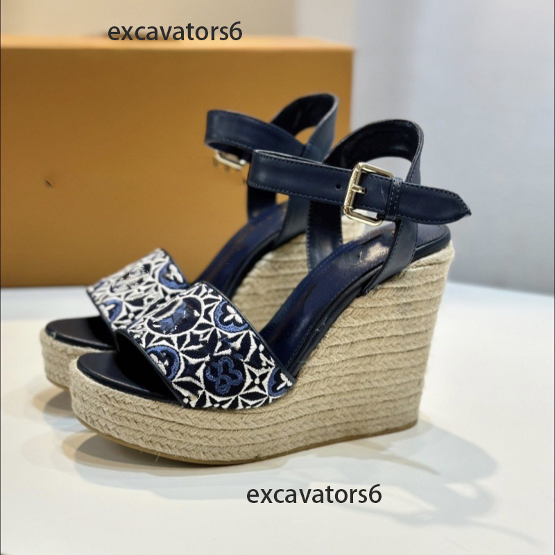 10A 25ss luxury Designer women sandals Female Celebrity Style Dubai Nigeria Genuine Leather High-End Handmade Hemp Rope Trendy Versatile Wedge Sandals