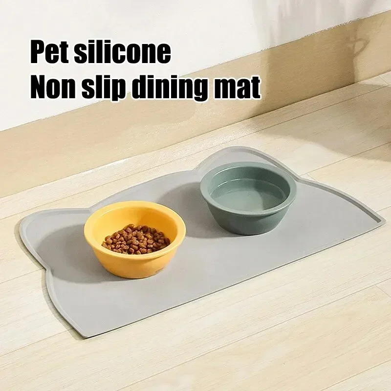 Silicone Pet Feeding Dog Cat Bowl Food Mat Non-Stick Waterproof Pet Food Feeding Pad Puppy Feeder Tray Water Cushion Placemat 250805
