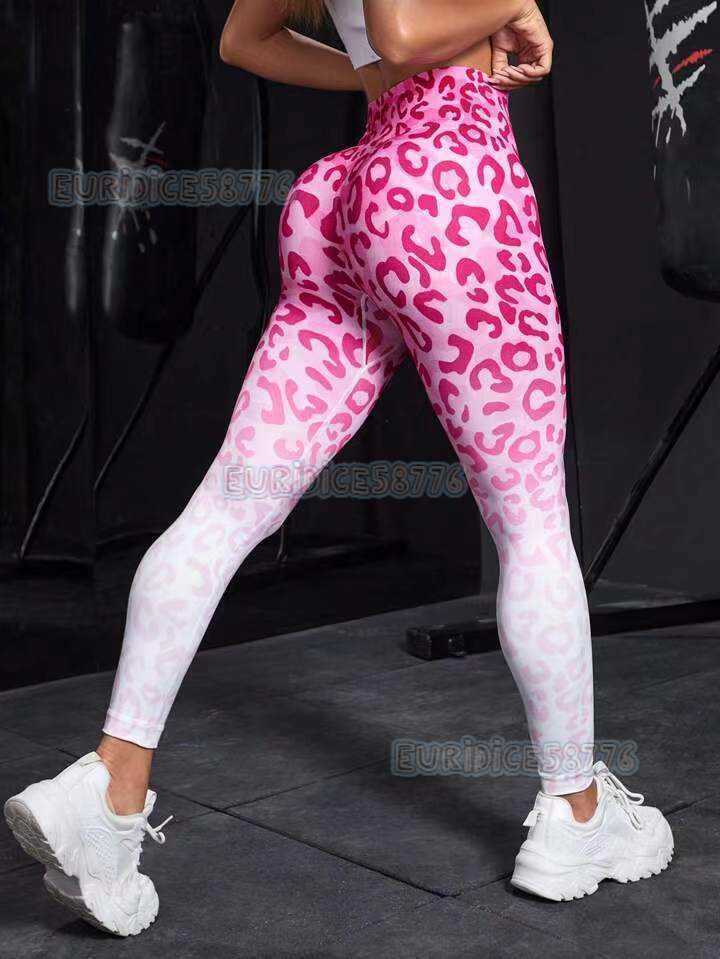 2023 New Seamless High Waist Cheetah Print Tight Peach Hip Yoga Quick-dry Training Fitness Leggings H250806