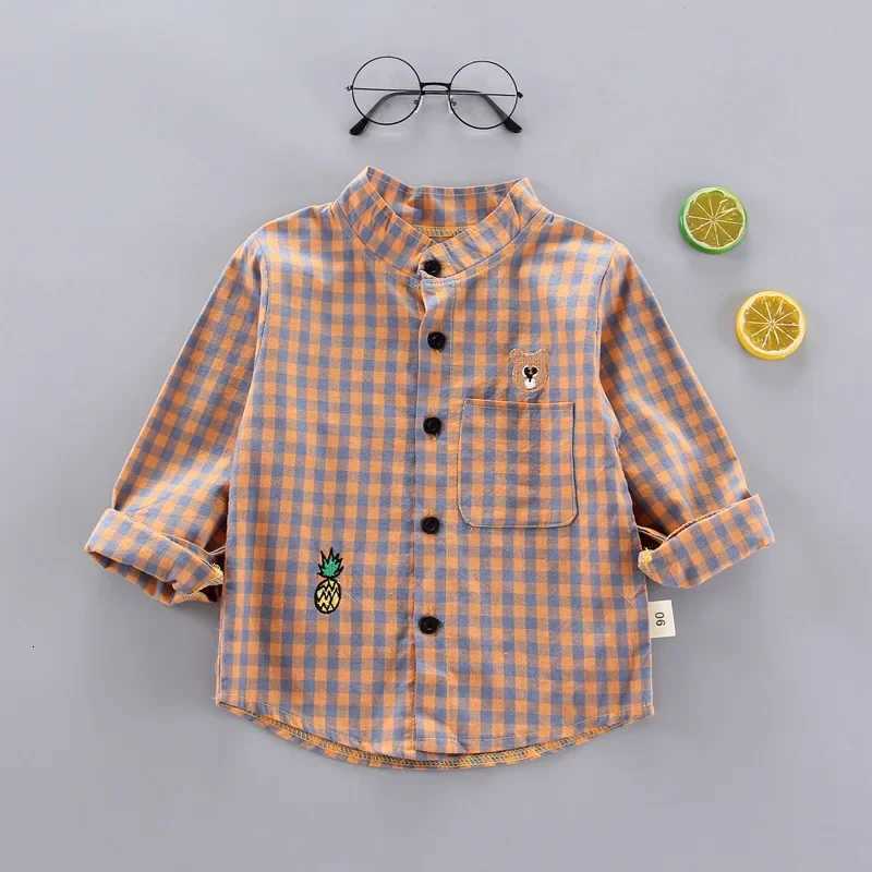 2025 Spring Boys Plaid Shirts Kids Long Sleeve Cotton Clothes Costume Baby Girl School Blouse Red Top Tee Shirts Outfit 18M-7Y X250806