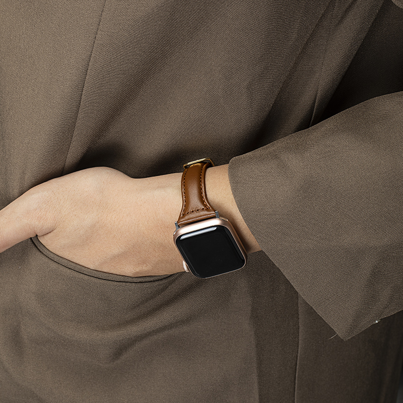 Elegant Replacement Bracelet for Modern Timepieces - Sleek Design Suitable Across Various Model Sizes Waterproof Leather Watch Band - AW369