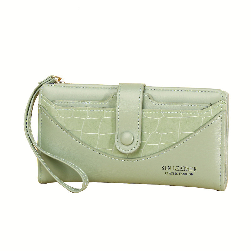 New Stone Pattern Fashion Long Women's Wallet Multi-Card Slot Zipper Personality Buckle High-End Coin Purse