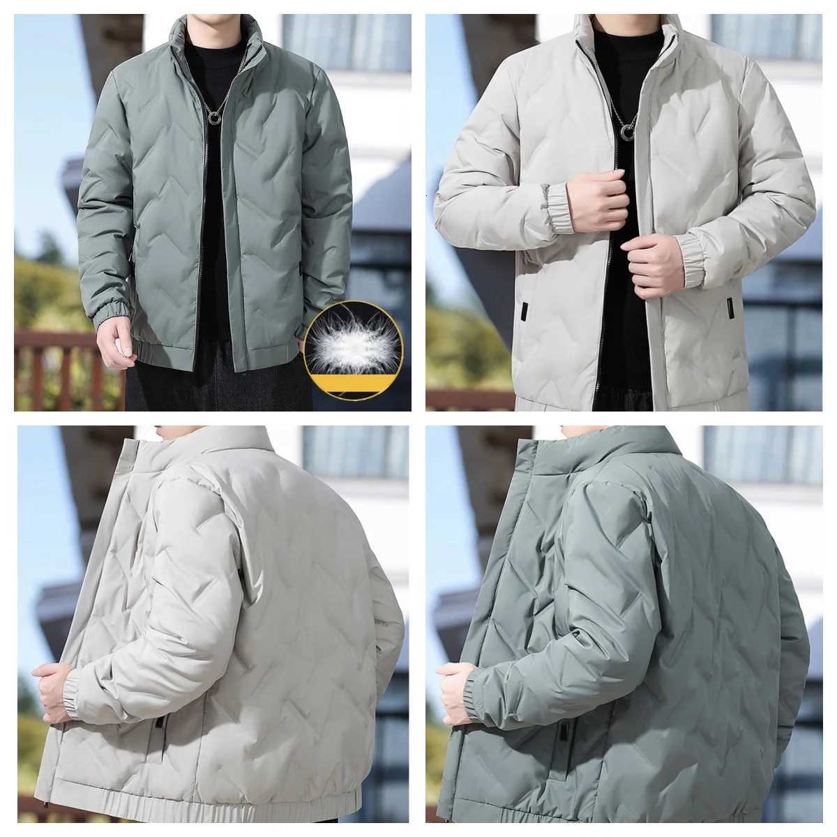 2025 New Mens Stand Up Down Winter Warm Diamond Quilted Coat Multi Color Business and Leisure Down Jacket for Men W250806