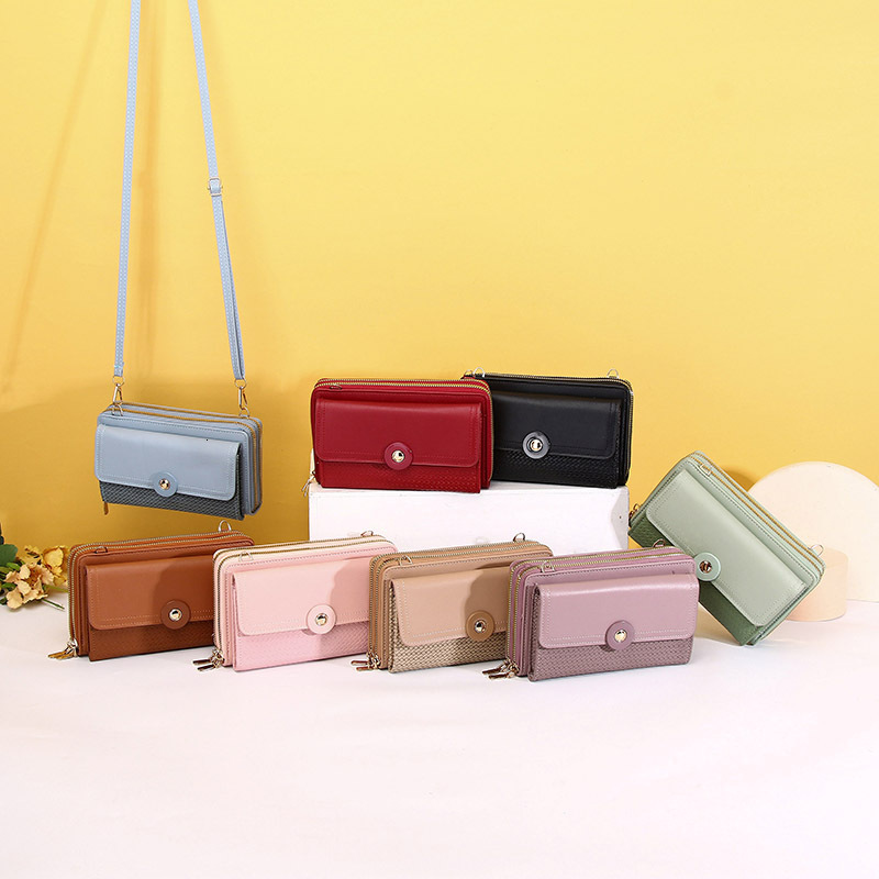 New Double Zipper Crossbody Simple Fashion Horizontal Single Shoulder Small Phone Bag