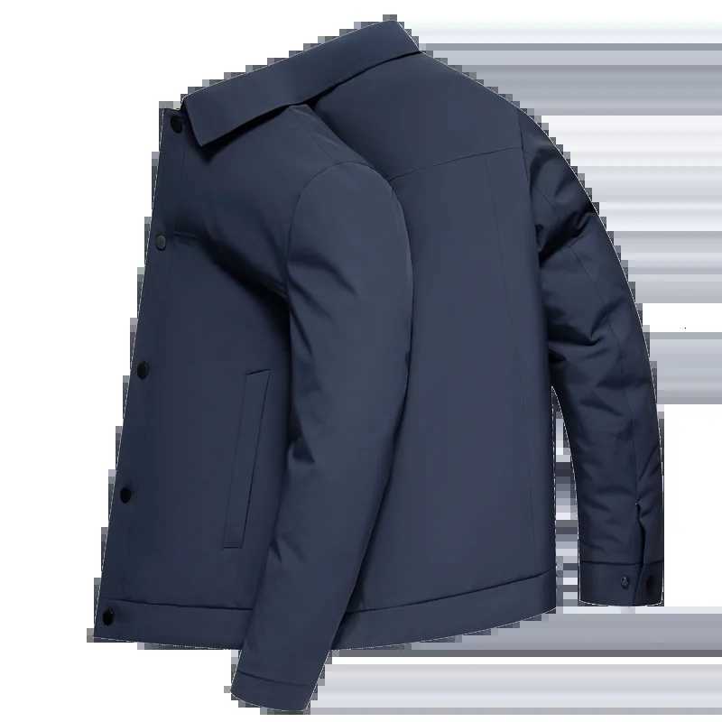 High Quality Warm White Goose Down Jackets 2025 Winter Casual Mens Lightweight Puffer Coats Outerwear Solid Padded Tops Clothing W250806