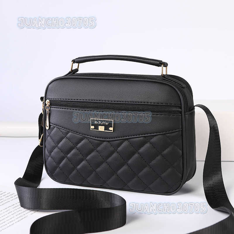 Womens Bag 2025 New Quilted Small Square Bag Fashion Pu Embroidered Crossbody Shoulder Bag for Women H250806