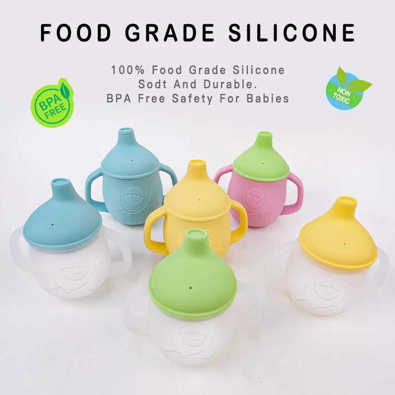 Portable Baby Drinking Cup Handle Bottle for Newborn Learning Silicone Tableware Childrens Water Bottle Baby Drinking Cup X2508061