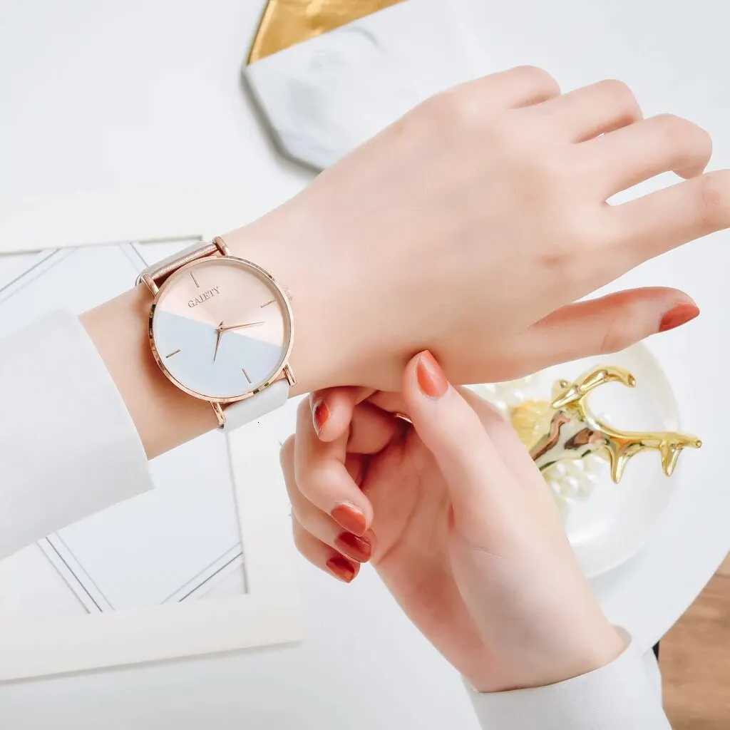 Women Set Luxury Fashion Colorful PU Leather Strap Ladies Quartz Wrist Alloy Bracelet For Ladies Gift W250806