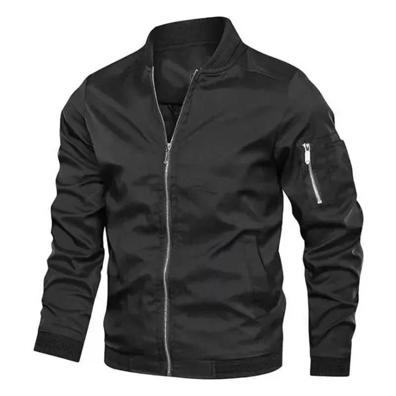 Mens Jacket Autumn Long Sleeve Baseball Uniform Windproof Cycling Thin Jacket Solid Zipper Casual Jacket Outdoor Sports Coat W250806