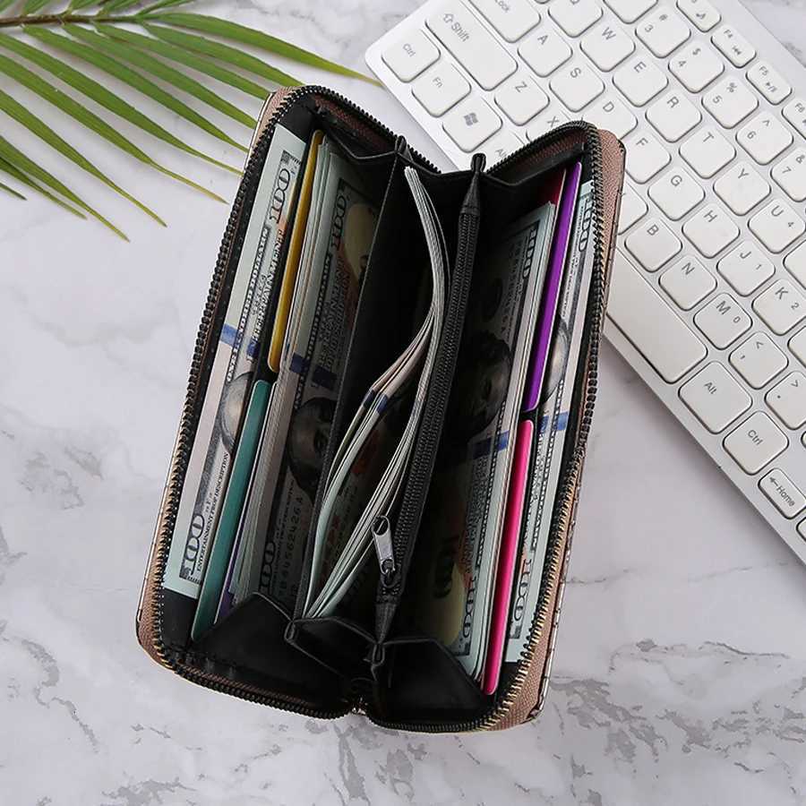 Fashionable Stone Patterned Wallet With Shiny Surface Multifunctional Large Capacity Banknote Holder Multi Slot Card Bag XJ250806
