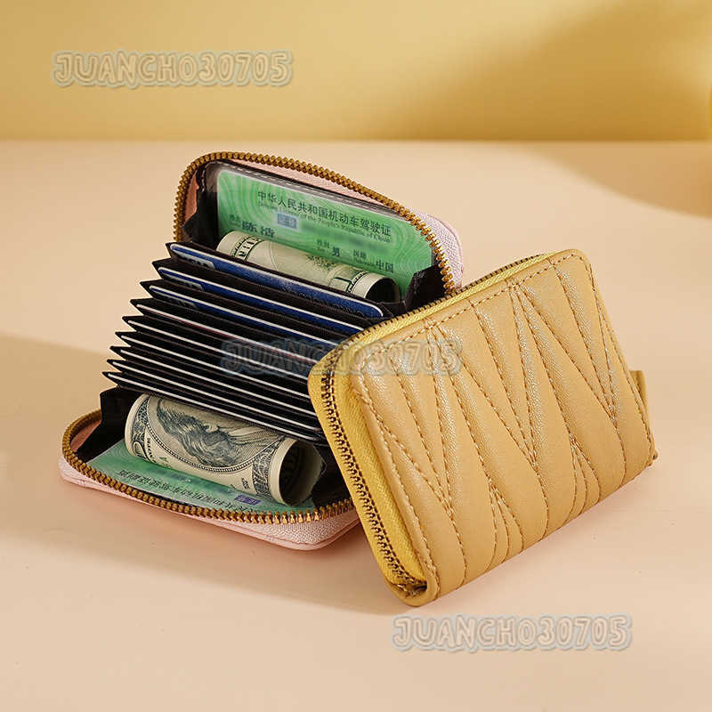 Embroidery Candy Color Small Style Womens Accordion Card Holder Student Coin Purse Credit Card Organizer H250806