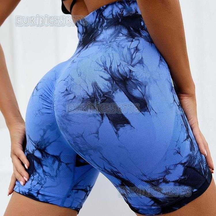 Honey Peach Hip Lifting Pants High Waist Tight Neck Tight Yoga Fitness Pants Seamless Tie Dye Tie Bleaching Sports Tights H250806