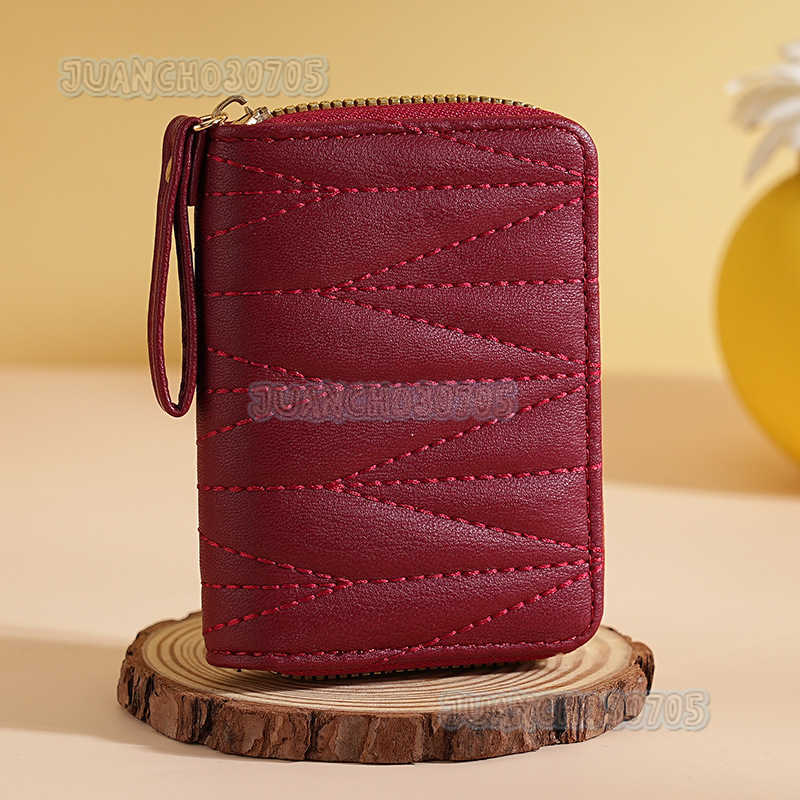 Embroidery Candy Color Small Style Womens Accordion Card Holder Student Coin Purse Credit Card Organizer H250806