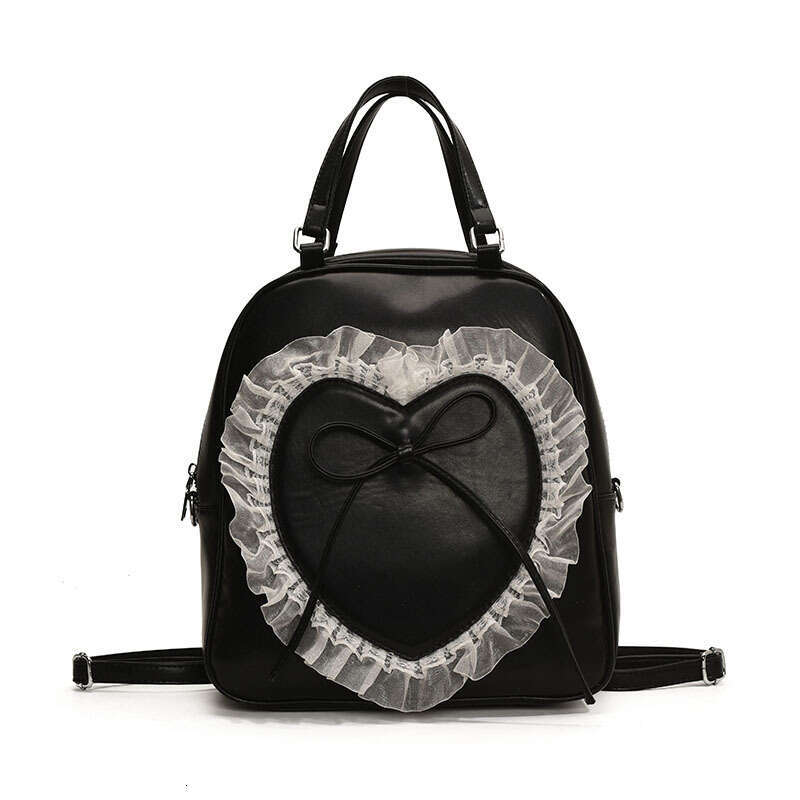 Large Capacity Handbag for Women Fashion Sweet Lace Heart Bow Backpack-for Teen Girls and Young Women