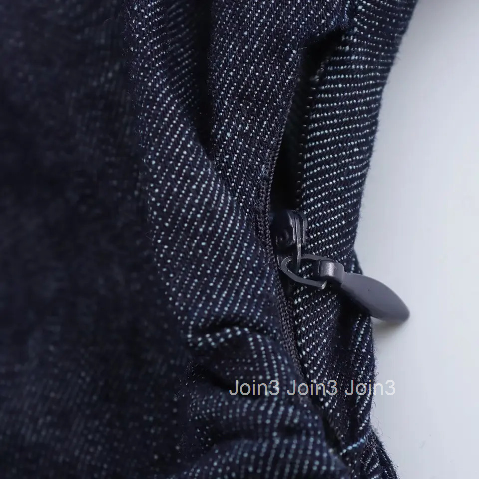 ETJ traf Spring New 1975 series denim MIDI dress with lapel side zipper fashion wrinkle waist slim elegant dress