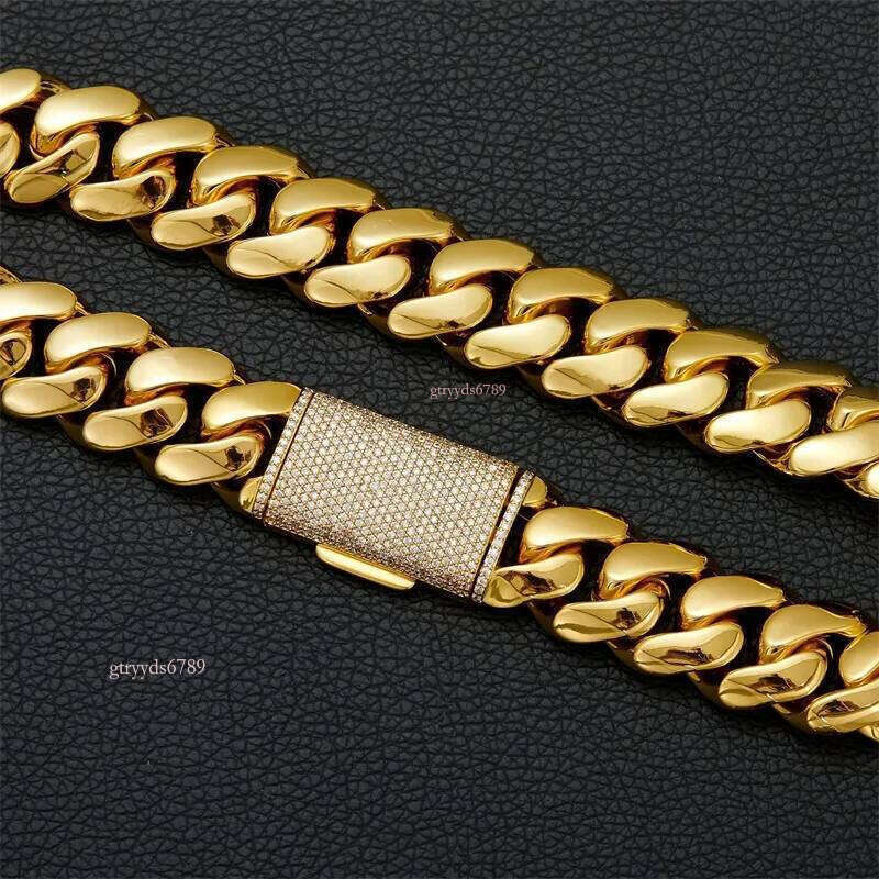 Streetwear miami cuban link chain trendy mens jewelry gold color gifts classic necklace woman choker top quality 20mm daily outfit dd092